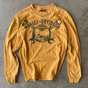 Harley Davidson long sleeve skull tshirt biker moto motorcycle Memphis T…